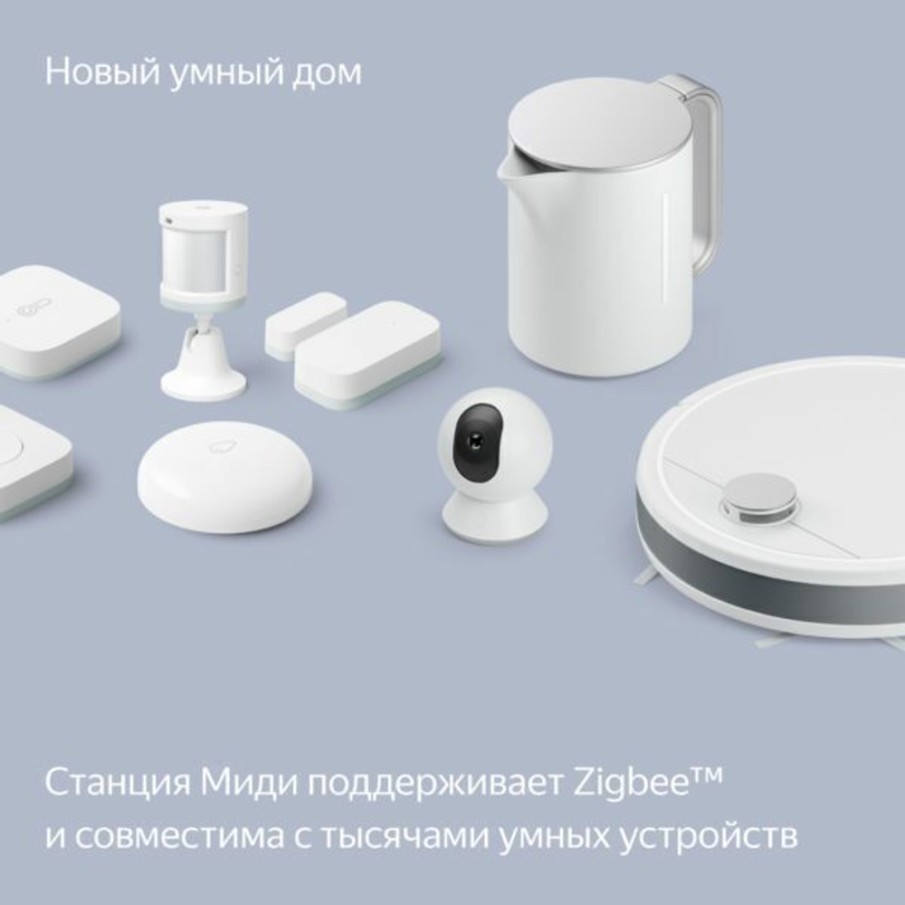 Умная колонка Яндекс Станция Миди с Zigbee 24Вт, серая