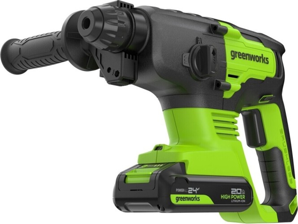 Перфоратор аккумуляторный GREENWORKS GD24SDS2 24V, АКБ 2Ач и ЗУ  3803007CUA