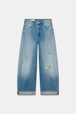 TRF СКЛАДНЫЕ ДЖИНСЫ С НИЖНЕЙ ЛИНИЕЙ ТАЛИИ - zara