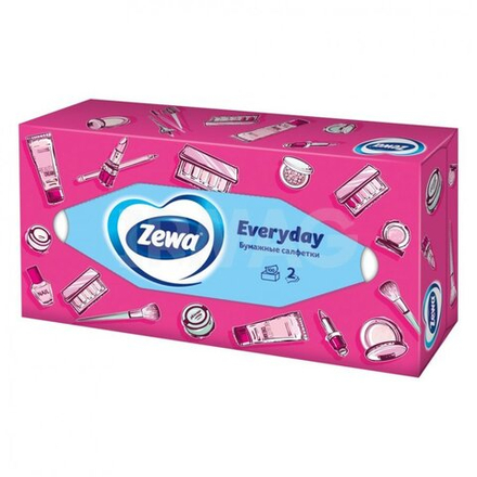 Zewa Салфетки бумажные вытяжные в коробке Everyday 2-х сл.100 шт