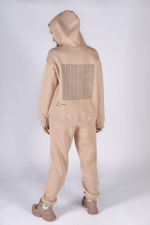 Теплый женский спортивный костюм бежевый купить