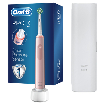 Электрическая зубная щетка ORAL-B Pro 3 /D505.513.3X Розовая 3 режима с футляром тип 3772