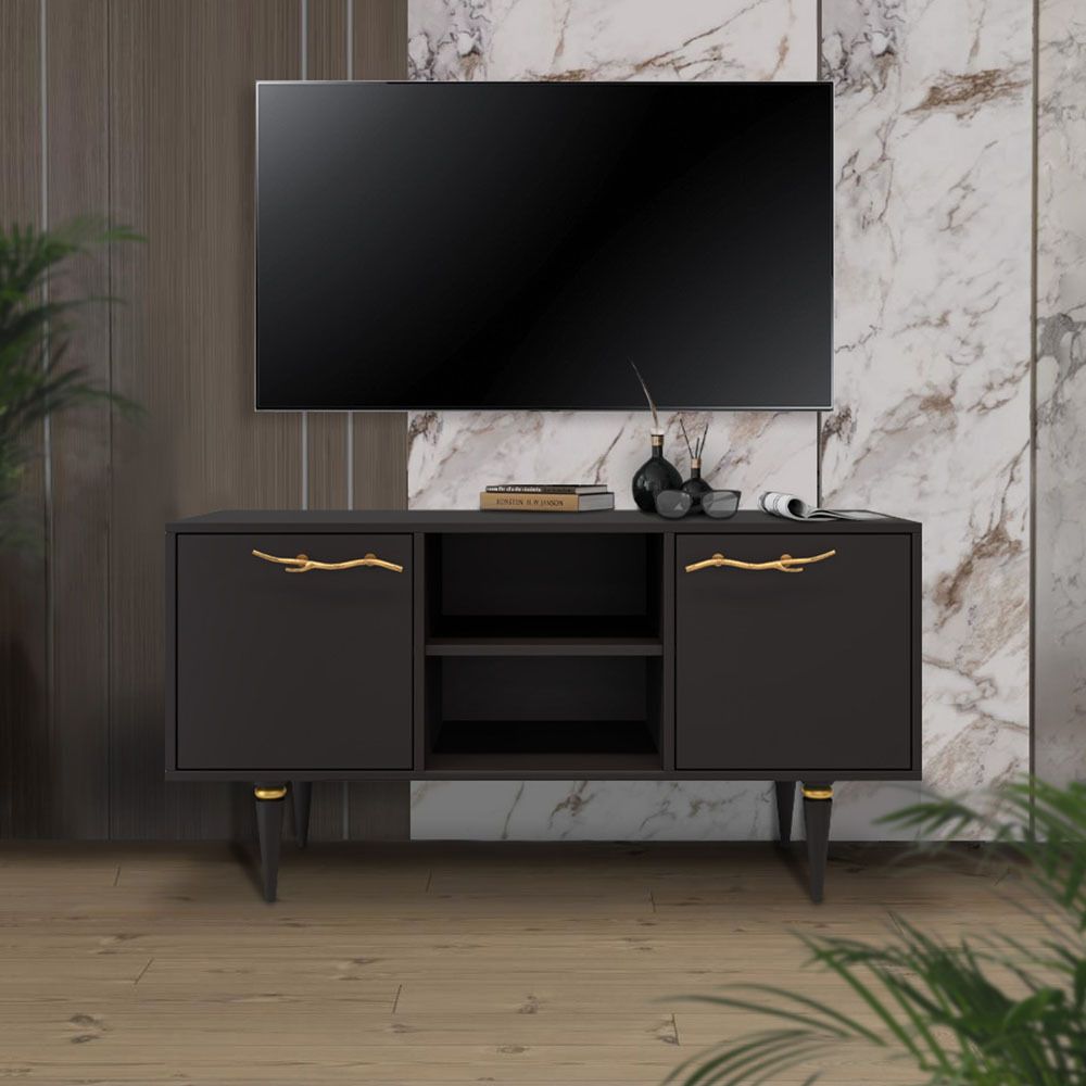 Тумба под ТВ Арт Колор matte 117см Классик Голд Терпкий коричневый матовый