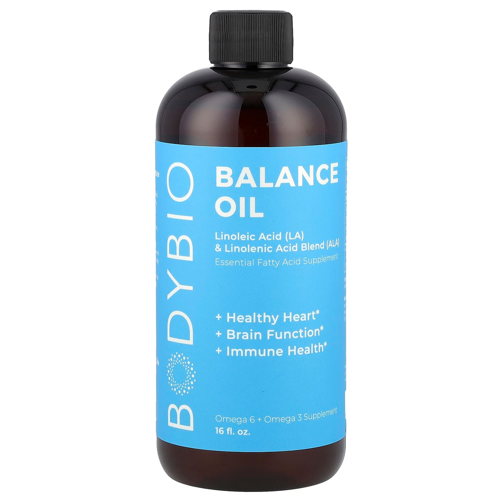 BodyBio, Balance Oil, смесь органической линолевой кислоты и линоленовой кислоты, 16 жидких унций (473 мл)