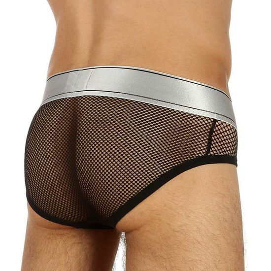 Мужские трусы слипы в сетку Aussiebum Mesh Sport Brief Black