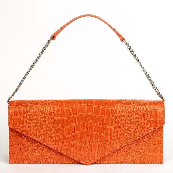 Клатч CROCO апельсинового цвета