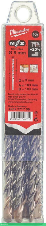 Бур Milwaukee SDS+ M2 8x160 (10шт/уп) (4932371706)