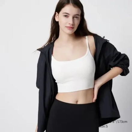 UNIQLO БЕСШОВНЫЙ ТОП-БЮСТГАЛЬТЕР, БЕЛЫЙ