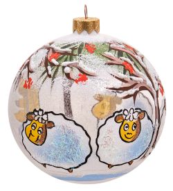 Элита НФШ-1455 Ел.украшение Шар «Козочка на прогулке» 100 мм