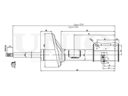 Амортизатор газовый передней подвески левый UNIO SAB-10084