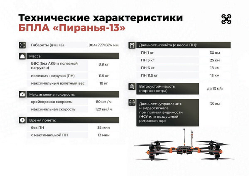 Квадрокоптер Пиранья 13 | ParaGraf.ru | 8-800-600-86-80