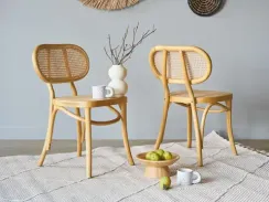 Стул Poltrona, массив вяза, ротанг