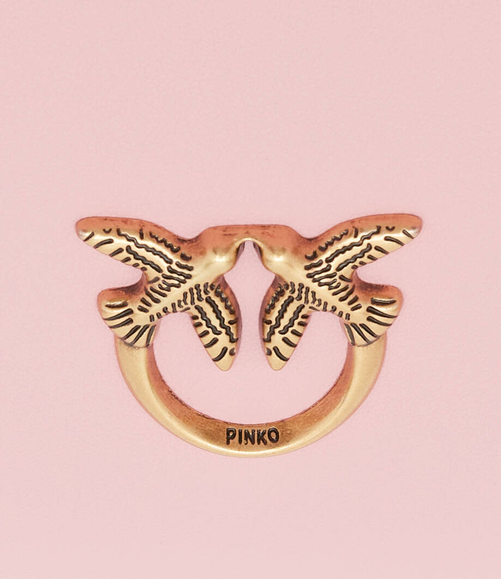 Кожаный клатч flat classic seta Pinko - розовый(100455 A0F1)