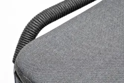 "Венето" обеденная группа на 6 персон со стульями "Милан", каркас темно-серый, роуп темно-серый