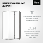 Дверь распашная Roca Apex правая с боковой панелью 1400x800 мм, профиль оружейная сталь, стекло прозрачное ZRU9307901