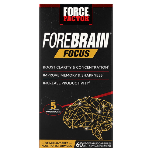 Force Factor, Forbrain® Focus, 60 растительных капсул