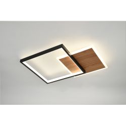 Светильник потолочный светодиодный ЭРА Модерн Ferre CLL-1-60-RC BK+Wood с ДУ 3K-6,5К черный-дерево | Светильники SPB-6 с ДУ