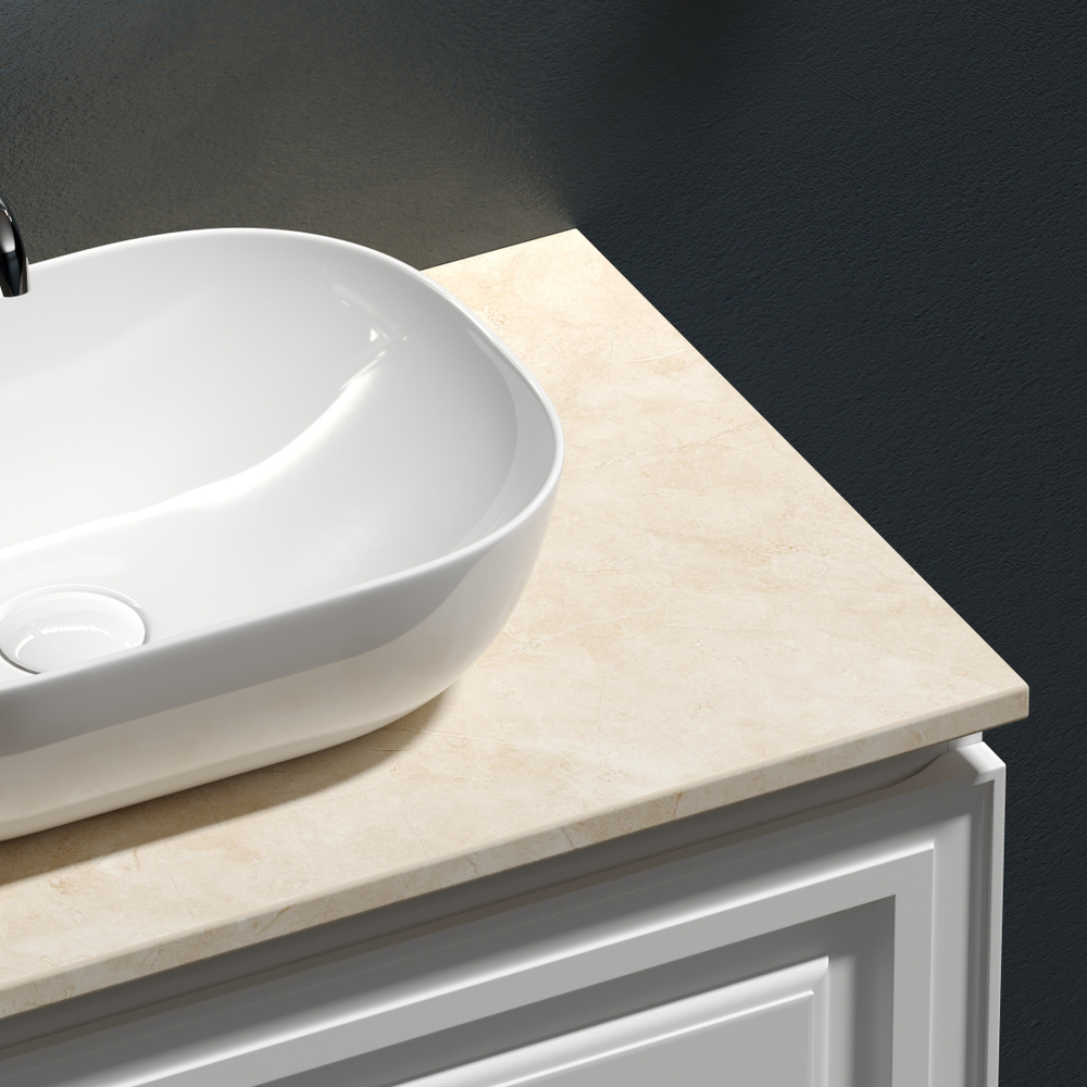 Sancos Столешница для ванной комнаты 800х460 с отверстием под смеситель, цвет kreman, артикул TT80A2X