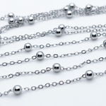 Цепочка, цвет серебро, размер звена 1,5*1,8 мм, шарик 3,5 мм, цена за 50 см