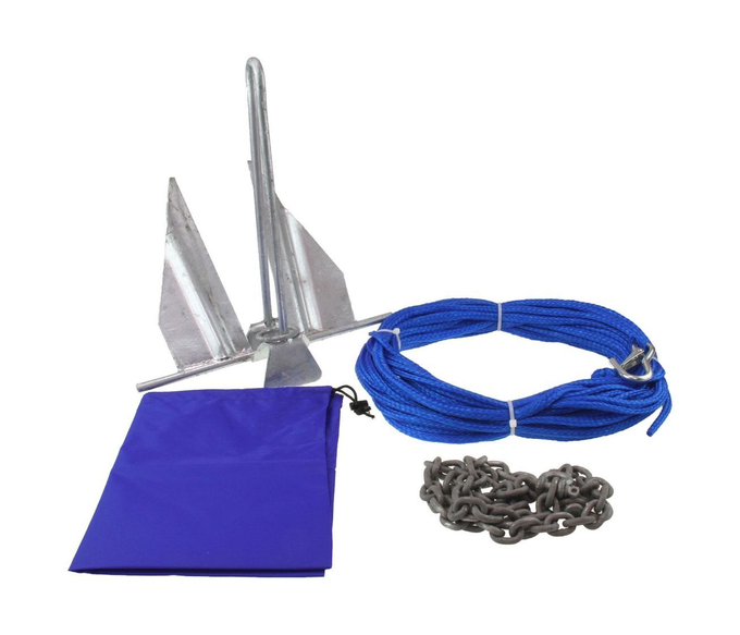 Якорь Дэнфорта 2.7 кг с цепью 1,2 м и веревкой 30 м в сумке