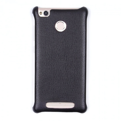 Накладка из экокожи для Xiaomi Redmi 3, 007106 Черный