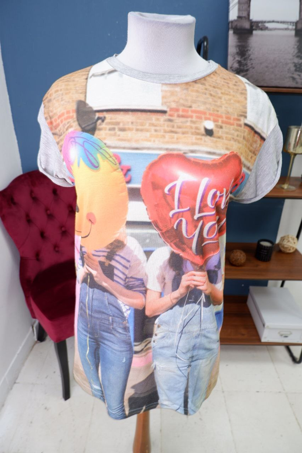 Футболка с интересным принтом 44 размер