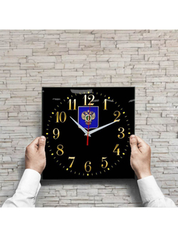 Настенные часы "Эмблема Прокуратуры щит 35" Декор для дома, подарок