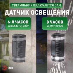 Светильник уличный ЭРА ERAFS012-11 на солнечной батарее настенный Кружево 2 LED | Садовые фасадные светильники