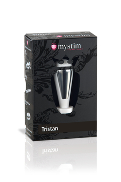 Анальная пробка Mystim Tristan, электростимуляция, пластик, белый, 7,5 см,  3 см