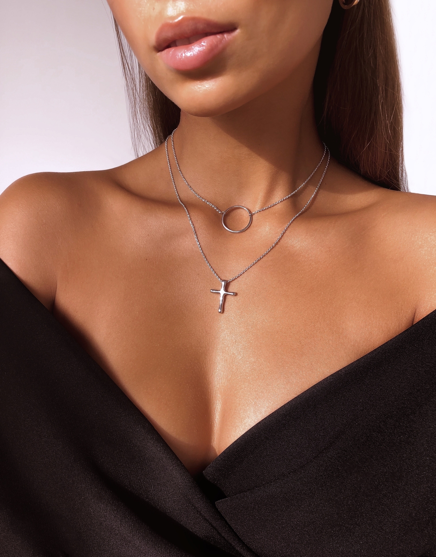 Колье крестик Слияние мини