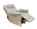 Кресло реклайнер Бристоль с качанием и электроприводом кремовое или коричневое