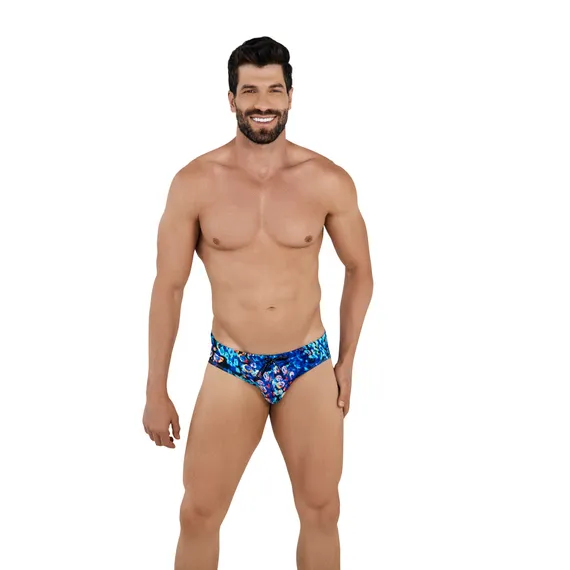 Мужские плавки темно-синие с принтом Clever Moda OCEAN SWIMSUIT 106108