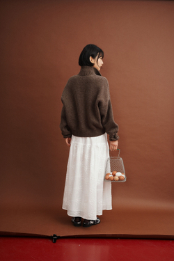 Юбка с кокеткой из хлопкового шитья "Цветы"