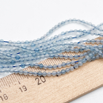 Аквамарин граненый бусины, диаметр около 2,2 мм, цена за нить 38 см