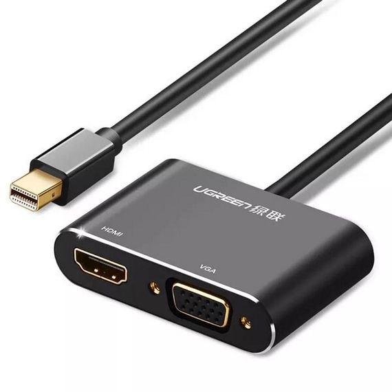 Конвертер UGREEN MD115 Mini DP to HDMI + VGA Converter (20422) черный