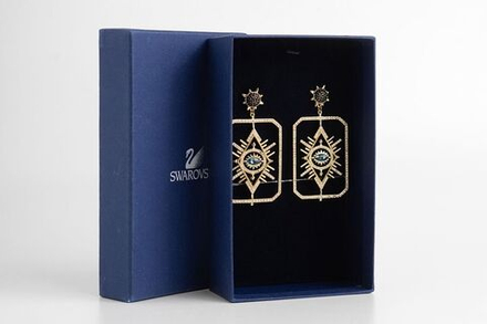 Серьги-пусеты Swarovski с подвесами в виде ока