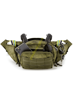 Тактическая военная сумка поясная через плечо Мох