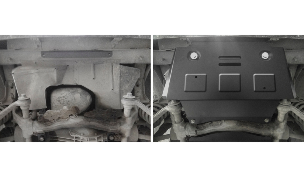 Защита картера Rival для Chevrolet Niva (V - 1.7) 2002-2020/Lada Niva 2123 (V - 1.7) 2020-2021/Lada Niva Travel (V - 1.7) 2021-н.в., сталь 3 мм, с крепежом, штампованная, 222.1021.1