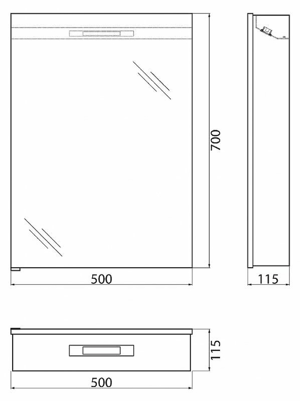 Зеркальный шкаф BelBagno SPC 50 SPC-1A-DL-BL-500 с подсветкой Белый