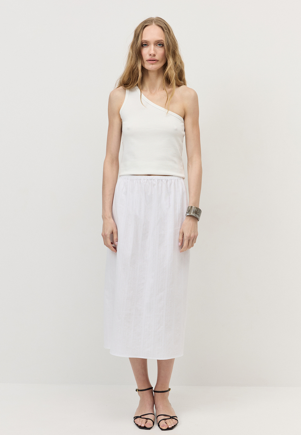 Юбка на резинке из фактурного хлопка