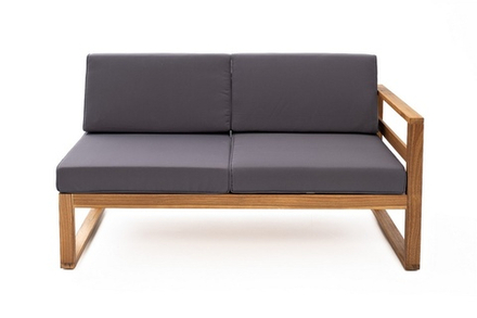 Софа Joygarden BOOKA 2-х местная с левым подлокотником из акации, темно-серый