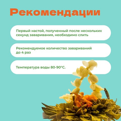 Чай Элитный связанный Бай Хуа Сян Цзы (Лунный сад жасминовый), 10г.