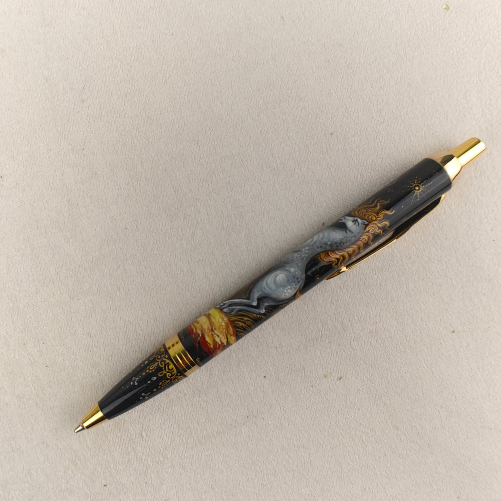 Ручка шариковая Parker "Золотогривый конь" с ручной росписью в футляре