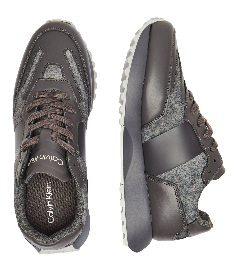 Кожаные кроссовки Calvin Klein - серый(HM0HM01598)