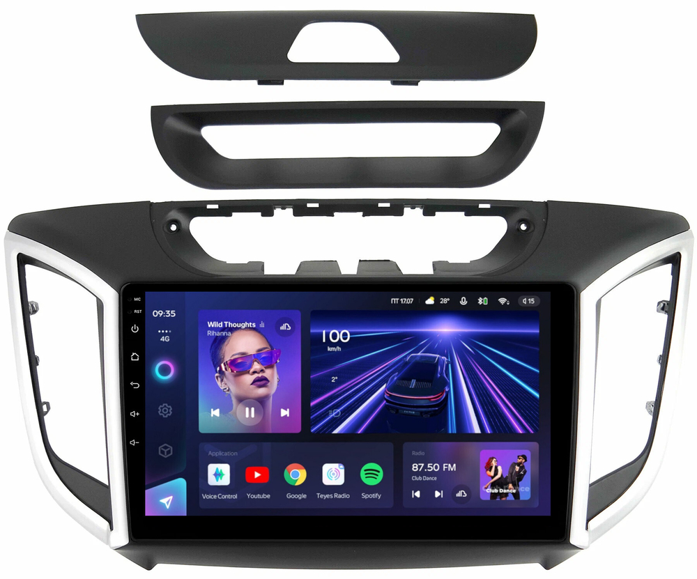 Магнитола для Hyundai Creta 1 2016-2021 (рамка 9) - Teyes CC3L на Android 10, 8-ядер, CarPlay, 4G SIM-слот