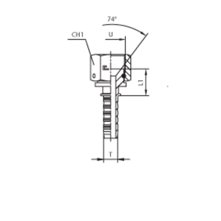 Фитинг DN 05 JIC (Г) 1/2 (штифтованная гайка) CAST