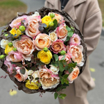❤️ Персиковый микс — букет интерьерных садовых роз — в день всех влюблённых у Феи