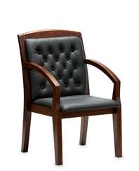 Кресло для посетителей Zurich D черная кожа