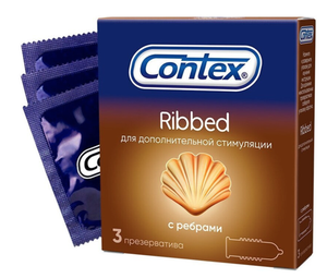 Презервативы Contex Ribbed С ребрами 3 штуки