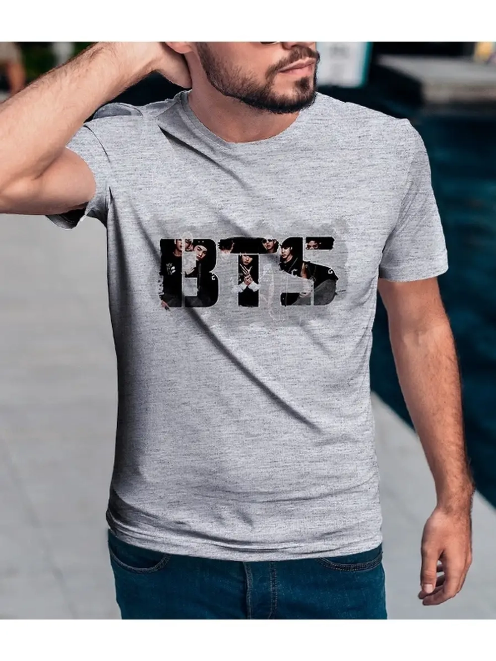 Футболка мужская BTS/с принтом BTS/BTS для мужчин